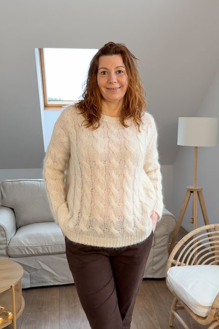 Sweter z warkoczem Milky Touch