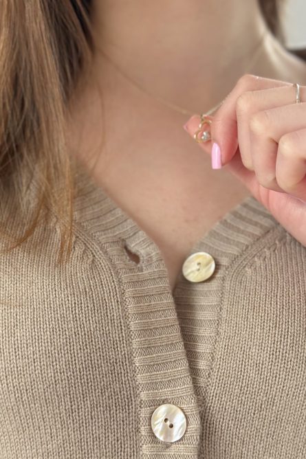 Wełniany kardigan Maura Taupe