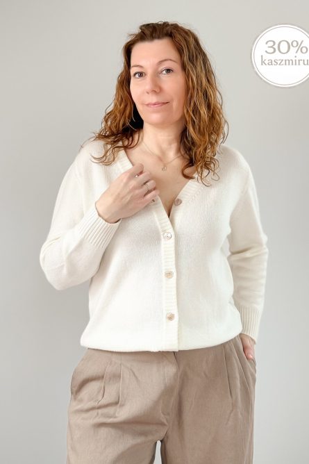Wełniany kardigan Maura Off-white